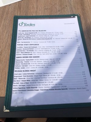 Photo of O'Toole's - Royal Oak, MI, US. Beer menu