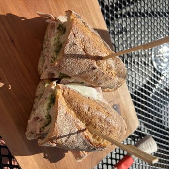 Sonoma Cheese Factory - Mortadella sandwich w butcher house made pesto, and burrata. Yummmmmm. - Cheese Shops Near Me - Sonoma, California