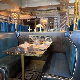 Booth in the restaurant