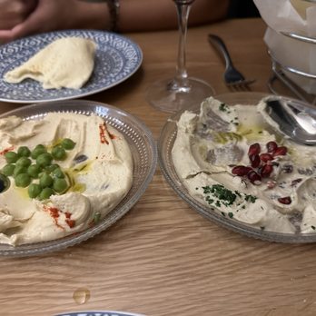 Zaytinya - Hommus (left) and baba ganoush (right) - Greek Near Me - Washington, DC, District of Columbia