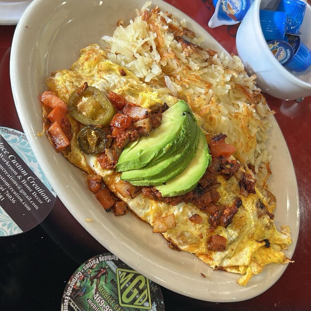 Good Day Cafe - Chorizo Omelette, Hash Browns - Breakfast & Brunch Near Me - Arlington, Texas Good Day Cafe - Chorizo Omelette, Hash Browns - Breakfast & Brunch Near Me - Arlington, Texas