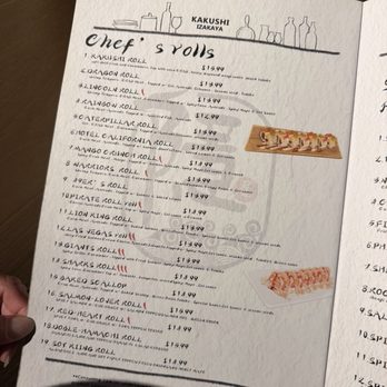Kakushi Izakaya - Menu as of 10/26" - Sushi Bars Near Me - Newark, California