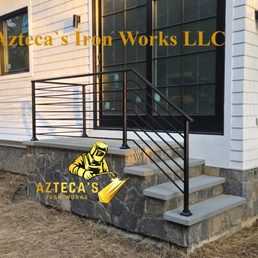 Exterior outside entrance of Azteca's Iron Works - Residencial custom iron railings - Bridgeport, Connecticut Exterior outside entrance of Azteca's Iron Works - Residencial custom iron railings - Bridgeport, Connecticut
