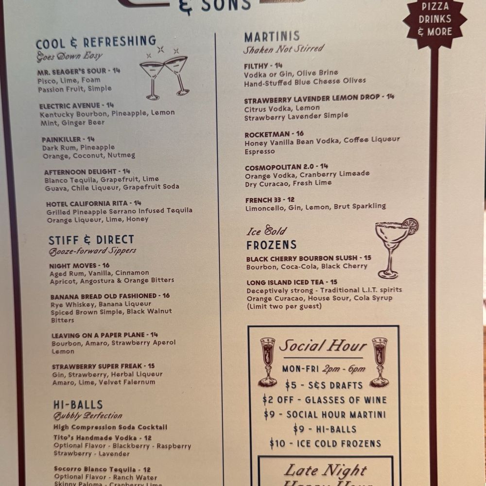 Seager & Sons - Menu - Pizza Near Me - Plano, Texas Seager & Sons - Menu - Pizza Near Me - Plano, Texas