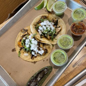 Chilangos Tacos - Mushroom Tacos, grilled jalapeño, extra green salsa - Tacos Near Me - Plano, Texas
