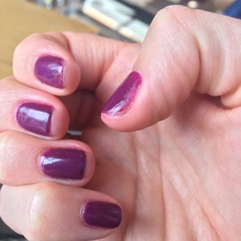 Cedar City Nails - Thumb painted unevenly. Discoloration and bubbles on other fingers. - Nail Salons Near Me - Cedar City, Utah Cedar City Nails - Thumb painted unevenly. Discoloration and bubbles on other fingers. - Nail Salons Near Me - Cedar City, Utah
