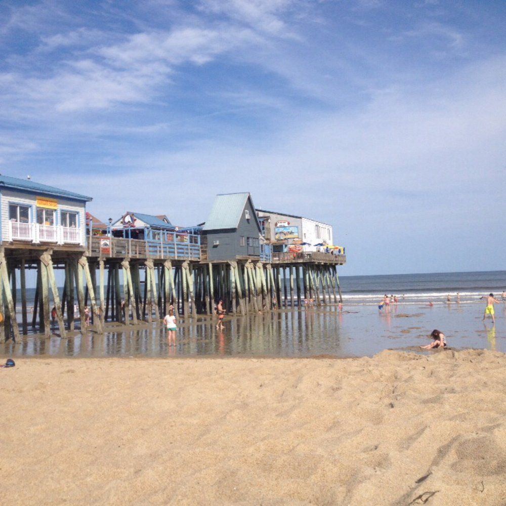 Bills Pizza - Sitting on the beach eating Bill's pizza - Pizza Near Me - Old Orchard Beach, Maine
