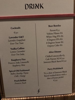 Menu photo 3 Featherblade Dublin, D