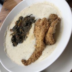 Brownsville Community Culinary Center - Fish & grits w/ collard greens