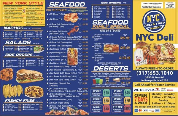Menu photo 2 Nyc Deli Indianapolis, IN