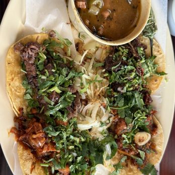 Cinco De Mayo - Carnitas and barbacoa tacos with beans - Mexican Near Me - Lindale, Texas Cinco De Mayo - Carnitas and barbacoa tacos with beans - Mexican Near Me - Lindale, Texas