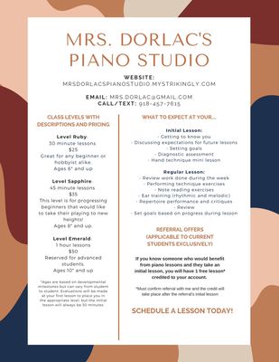 Mrs. Dorlac’s Piano Studio