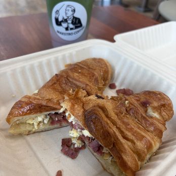 Maestro Coffee - Bacon egg and cheese croissant - Coffee & Tea Near Me - Dallas, Texas Maestro Coffee - Bacon egg and cheese croissant - Coffee & Tea Near Me - Dallas, Texas