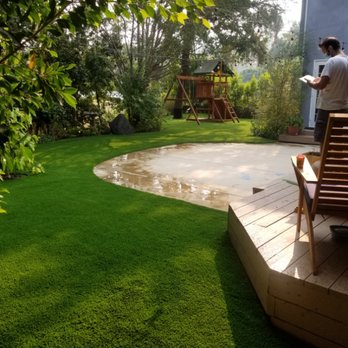 Greenview Turf - Sherman oaks installation 2,000sqft 
Releveled area, new drains installed and stone path
Pic 3
Completely installed in 2 days! - Artificial Turf Near Me - Northridge, California