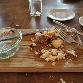Chatham Bars Inn - Hamburger that has completely fallen apart thanks to crappy gluten free bun. Note that bread, butter, salt & pepper are missing. - Hotels Near Me - Chatham, Massachusetts