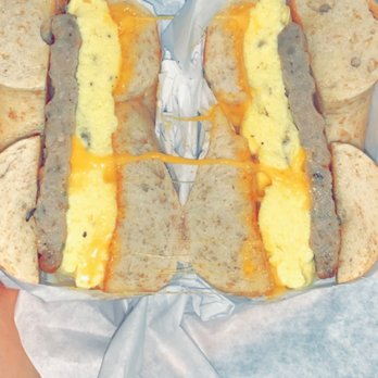 Evergreen Coffee - Sausage Egg and Cheddar on a Wheat Bagel - Breakfast & Brunch Near Me - San Jose, California Evergreen Coffee - Sausage Egg and Cheddar on a Wheat Bagel - Breakfast & Brunch Near Me - San Jose, California
