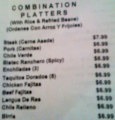 Menu photo 5 Isidro's Taco Shop Marina, CA