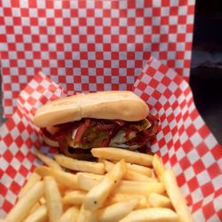 Lazy B - Tri tip sandwich on a hoagie with grilled onions