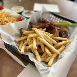 Sergio's Bakery and Cafe - Hot and sweet bbq wings and fries