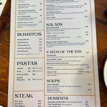 Barracuda - Menu 11/2022 - Mexican Near Me - Sayulita, NAY