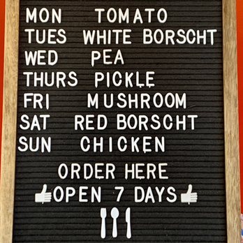 PolishPlate - Week's soup menu - Polish Near Me - Southington, Connecticut