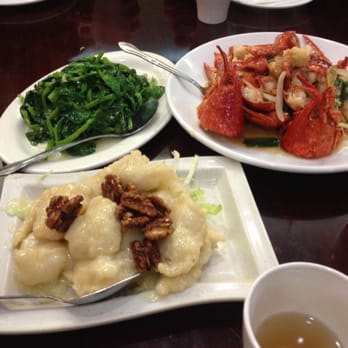My Place - Lobster with ginger and green onion, fish with walnuts and chinese greens - Chinese Near Me - Chicago, Illinois My Place - Lobster with ginger and green onion, fish with walnuts and chinese greens - Chinese Near Me - Chicago, Illinois