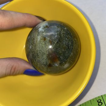 Crystal River Gems - Bloodstone and moss agate sphere - Jewelry Near Me - Pittsburgh, Pennsylvania