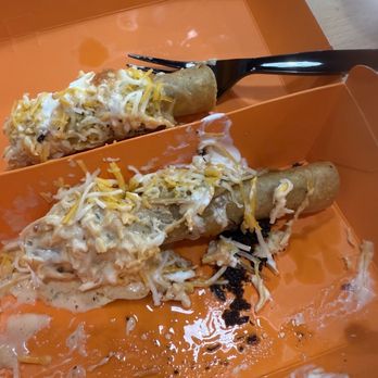 Roll Em Up Taquitos - Left behind 2 of the taquitos. The burnt oil took over. Flavorless. - Mexican Near Me - Fresno, California