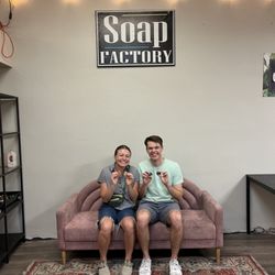 The Soap Factory - Stop by our photo couch on the way out so you can remember your soap making stop even after your soap is used.
