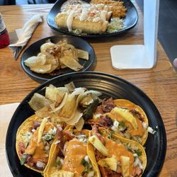 Beef flautas and tacos el pastor