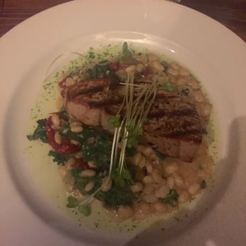 The Bistro - Grilled catch of the day (Ahi) with sun dried tomatoes, mixed greens and beans.  Highly recommended! - Seafood Near Me - Kilauea, Hawaii