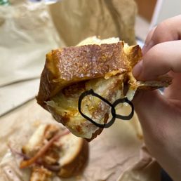 bbq chicken sandwich with extra hairs