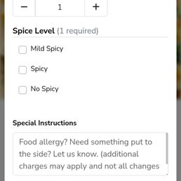 Online menu of item ordered. No item detail or picture of what's included Online menu of item ordered. No item detail or picture of what's included