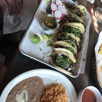 Villa's Patio - Trio of tacos paster, chorizo, carne. - Mexican Near Me - Cedar Rapids, Iowa