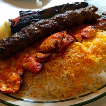 Raffi's Place - Chicken Barg Kabob, Koobideh with rice and grilled tomato - Middle Eastern Near Me - Glendale, California Raffi's Place - Chicken Barg Kabob, Koobideh with rice and grilled tomato - Middle Eastern Near Me - Glendale, California