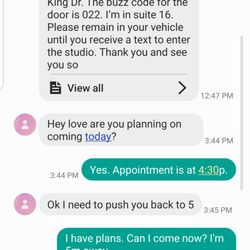 Optimal Beauty - I screen shot the txt communication.