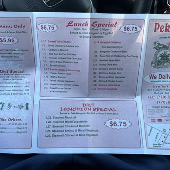 Peking Restaurant - Menu as of 3/xx/23 - Chinese Near Me - Dacula, Georgia