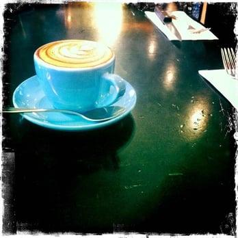 Proud Mary - Cap in a beauty of a robin's egg blue cup - Coffee & Tea Near Me - Collingwood, VIC Proud Mary - Cap in a beauty of a robin's egg blue cup - Coffee & Tea Near Me - Collingwood, VIC