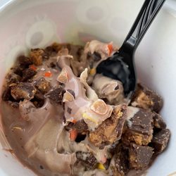 sweetFrog Premium Frozen Yogurt - Peanut butter, Reeses's cups, and Reese's pieces!