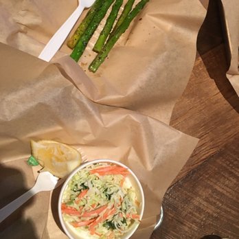 Fish District - Cole slaw and asparagus - Fish & Chips Near Me - Solana Beach, California Fish District - Cole slaw and asparagus - Fish & Chips Near Me - Solana Beach, California