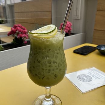 Wildseed - Easy Breezy with pisco, pineapple, coconut milk, matcha, lime - Vegan Near Me - San Francisco, California Wildseed - Easy Breezy with pisco, pineapple, coconut milk, matcha, lime - Vegan Near Me - San Francisco, California