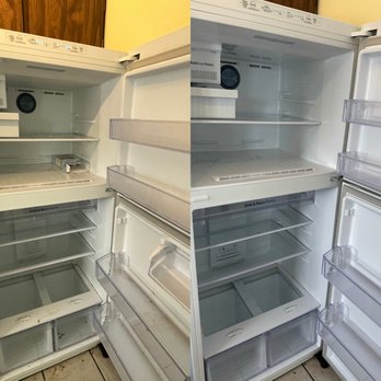 Nectar Cleaning - Before and after of a refrigerator. - Home Cleaning Near Me