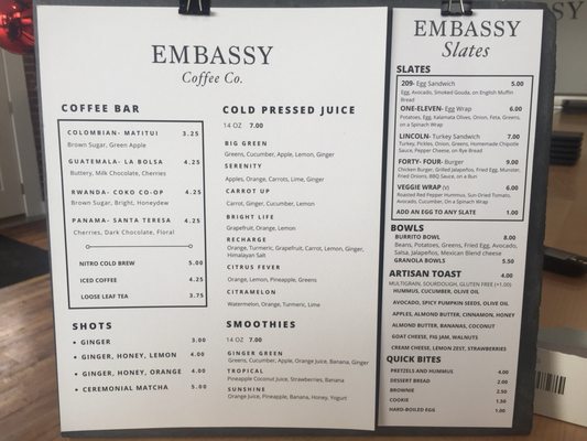 Menu photo 3 Embassy Coffee Goshen, IN