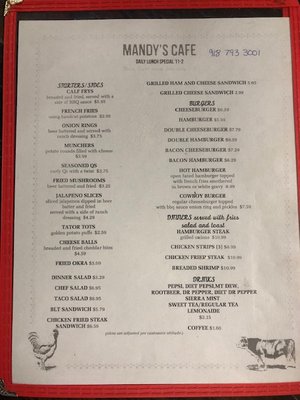 Menu photo 3 Mandy's Cafe Shidler, OK Menu photo 3 Mandy's Cafe Shidler, OK
