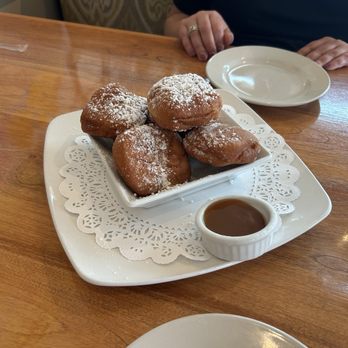 Cheddar Box Too - Beignets with caramel sauce - Breakfast & Brunch Near Me - Louisville, Kentucky Cheddar Box Too - Beignets with caramel sauce - Breakfast & Brunch Near Me - Louisville, Kentucky