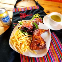 El Aji Peruano - Pollo a la brass with soup aguadito de pollo