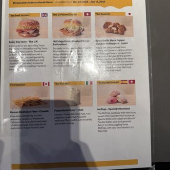 McDonald’s - global menu: october 22, 2024-january 13, 2025 - Burgers Near Me - Chicago, Illinois