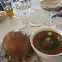 Turkey burger side tomato soup Turkey burger side tomato soup
