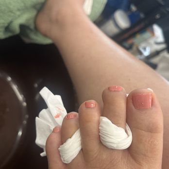 Crystal Nails & Spa - Bumps in the nail polish, nail polish on the skin. - Nail Salons Near Me - Rancho Cordova, California