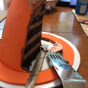 Josie's Bakery - This traffic cone is made of layers of chocolate cake and frosting. - Desserts Near Me - Wilmington, Massachusetts Josie's Bakery - This traffic cone is made of layers of chocolate cake and frosting. - Desserts Near Me - Wilmington, Massachusetts